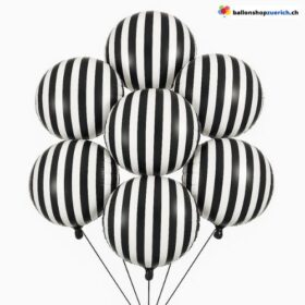 Rund gestreift Schwarz Weiss Folien
