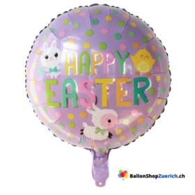 Happy Ostern Hase Konfetti Kücken Lila Dekoration Folienballon Geschenk