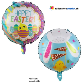 Happy Ostern Hase Eier Kücken Konfetti Dekoration Folienballon Geschenk Doppelseitig