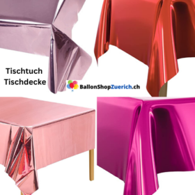 Tischdecke Rosegold, Pink, Hellpink, oder Rot Folie glänzend, Kunststoff, rechteckig, Tischtuch für Hochzeit, Geburtstag, Silvester, Neujahr, Weihnachtsfeier, Zuhause, Tischdekoration, Babyparty, Partyzubehör