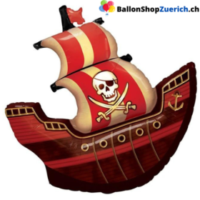 Folienballon Piratenschiff Pirat Schiff Totenkopf Schädel Happy Birthday Ballon Kinder Dekoration Folien Ballon Boot