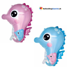 Seepferdchen Ocean Wasser Fisch Marine Thema Folienballon Geburtstagsfeier Dekoration Kinder Ferien Pink oder Blau Baby Shower Gender Party