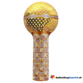 Mikrophone Mikrofon Mic Superstar Gold Karaoke Folien Ballon Heliumballon Urlaub Musik 80er Disco