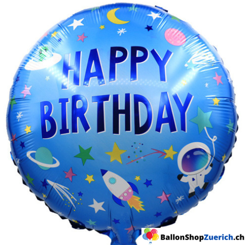 Happy Birthday Weltall Rakete Astronaut Sterne Ballon Kinder