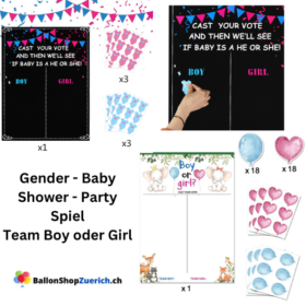 1 Set Poster Baby Shower Gender Party Geschlecht Offenbarung Team Abstimmung Spiel Junge oder Mädchen Poster Board mit Aufkleber Baby Geschlecht Offenbaren Partei Baby Dusche Dekorationen