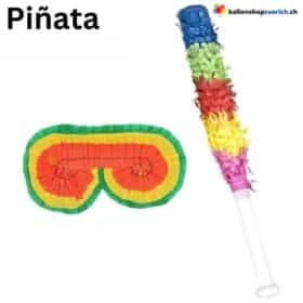 Máscara e bastão de beisebol