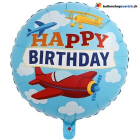 Happy Birthday Flieger Folienballon Air Aviatik Flugzeug Luftballon