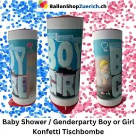 Boy or Girl Konfetti Tischbombe Junge oder Mädchen Gender Reveal mit Konfetti Balu oder Pink für Baby Shower Party Dekoration
