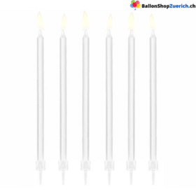 Candele eleganti / candele per torte, bianche, 12 cm