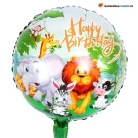 Luftballon Happy Birthday Folien Ballon "Tier Familie"