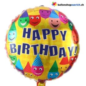 Luftballon Happy Birthday Folien Ballon Gold / Farbig