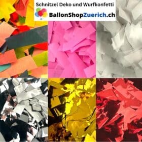 Confeti Schnitzel dorado plateado rojo multicolor rosa blanco papel metálico