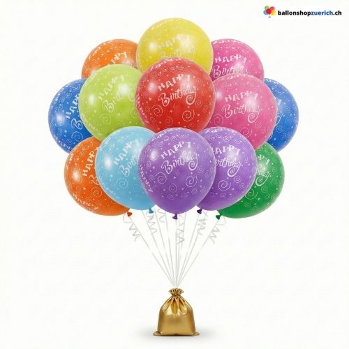 Geburtstag Ballons Bunt Latex Happy Birthday 3er Set