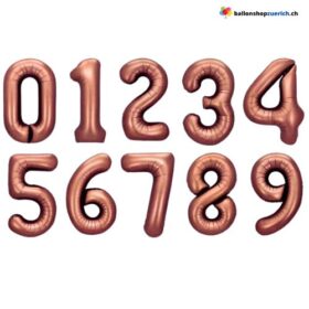 Grosse Folien Luftballons Geburtstag Zahl 0-9 Bronze Braun Metallic Zahlen Zahlenballons