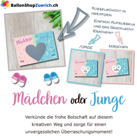 Rubbelkarte Rubbellos Mädchen oder Junge - Girl or Boy