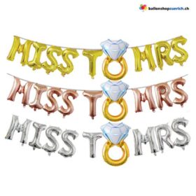MISS TO MRS Silber Rosegold Gold Bride Buchstaben Folien Ballons Hochzeit Valentinstag Verlobt Partydekoration Love Liebe