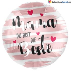 "Mama Du bist die Beste" Folien Ballon - Muttertag Geburtstag Party Luftballons