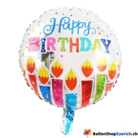Ballon en aluminium « Joyeux anniversaire » de 45 cm (18 pouces) « Bougies / Couleur argent »