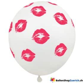 6 Stück Set "Kuss" rote Lippen Latex Natur Kautschuk Luftballons Ballons Hochzeit Valentinstag Heirat Heiratsantrag Love Liebe Dekorationen Party