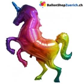 Ballon géant en aluminium en forme de cheval arc-en-ciel, gonflé à l'hélium, décoration pour fête d'anniversaire sur le thème de la licorne, arc-en-ciel irisé, 85 x 105 cm
