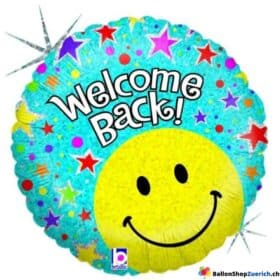Globo redondo de aluminio BIENVENIDO DE NUEVO - Globo de helio de aluminio de regreso con amor Globos para fiesta en el aeropuerto
