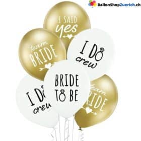 6 Palloncini in lattice per la futura sposa - Team Bride - Decorazioni con palloncini per l'addio al nubilato - Decorazioni per la festa della sposa