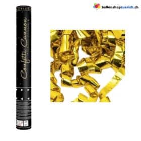 Cañón de confeti, serpentinas, oro – hasta 8 metros