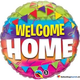Ballon en aluminium « Bienvenue à la maison » - Ballon en aluminium « Bienvenue à la maison » - Ballon gonflé à l'hélium - Ballons pour fête d'aéroport