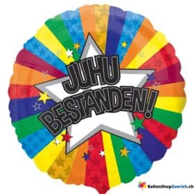Juhu Bestanden ! Gratulation Folien Ballon Abschluss Jubiläum Zielerreichung Abschlussfeier Prüfung Matura Studium Ballons