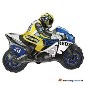 Motorrad Blau Luftballon Helium Ballon Moto Töff Folie 82cm