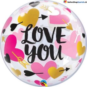 Luftballon Love You grosser Transparenter Bubble Ballon Herze Rot Pink Gold Hochzeit Geburtstag Party Valentinstag Liebe