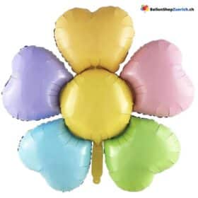 Luftballon grosse Blume pastellfarbig Folien Ballon