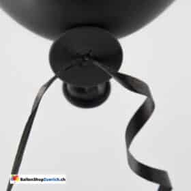 50 Luftballon Schnellverschluss Schnellverschlüsse mit Band Schwarz