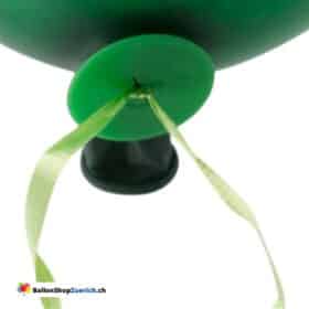 50 Luftballon Schnellverschluss Schnellverschlüsse mit Band Grün