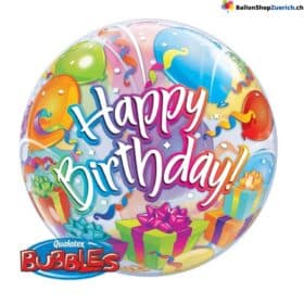 Luftballon grosser Happy Birthday SURPRISE Heliumballon - Ballons Bubble Folie Bubble Transparent