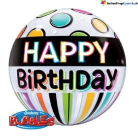 Luftballon grosser Happy Birthday Luftballon Heliumballon - BAND & DOTS Bubble Transparent