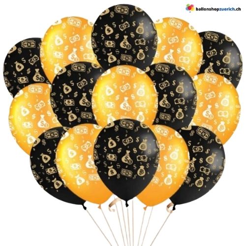 Latexballons Geld & Dollar 5er Set