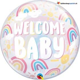 Luftballon Welcome Baby grosser Transparenter Bubble Ballon Party Baby Shower Spital Geburt Neugeburt Willkommen Baby