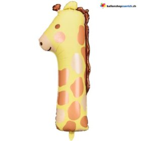 Luftballon Zahl 1 Giraffe Tier Geburtstag Happy Birthday Zahl farbiger Folienballon Geburtstagsfeier Dekoration Kinder Party