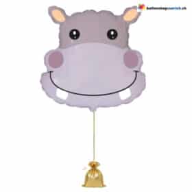 Nilpferd Kopf Ballon Lila Folienballon