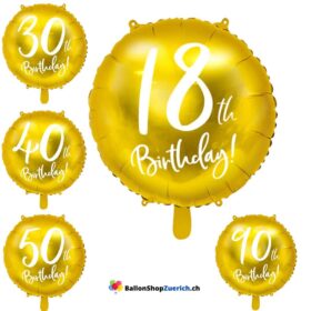 Luftballon Zahl 18 Happy Birthday Schwarz Pink funkelnd Folie 18. Jahre Dekoration Geburtstag Party Heliumballon