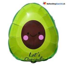 Decoración con globo de helio y lámina de aguacate