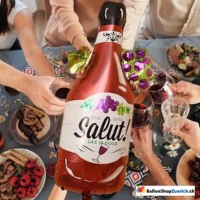 Grosse Rotwein Flasche Heliumballon - Salut - Live its good - Geburtstags Party Fest Folien Luftballon