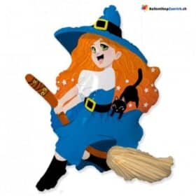 Hexe mit Besen Luftballon Halloween Folie Heliumballon Party Kinder Ballon