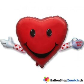 Luftballon Herzballon Herz Hug me Rot Love Liebe Verlobung Marry me Hochzeit Geburtstag Valentinstag Party für Deinen Schatz Folien Heliumballon