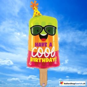 Luftballon Glace Eis - Have a cool Birthday - Sonnenbrille Smiley Heliumballon Geburtstag Dekoration