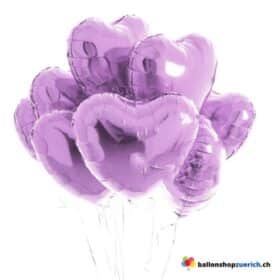 Luftballon Herz Lila Medium Folie Heliumballon - Liebe Hochzeit Geburtstag Party Luftballons Valentinstag
