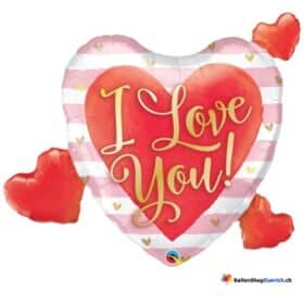 Luftballon I Love You Herzballon - Love Liebe Verlobung Marry me Hochzeit Geburtstag Valentinstag Party für Deinen Schatz Folie Heliumballon