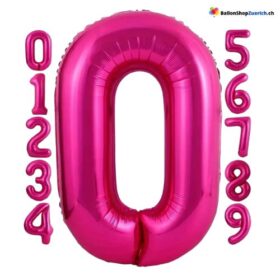 Zahlenballon Heliumballon grosse Folie Luftballone Geburtstag Zahl 0-9 Rosarot Pink