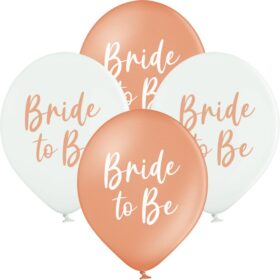 5 Stück Bride to be - Braut zu sein, Weiss oder Rosegold Latex Ballons Junggesellinnenabschied Braut Ballon Dekor Brautdusche Bachelorette Party Dekoration Luftballons
